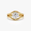 1.50 ctw 14k Split Shank Unique Round Lab Grown Diamond Engagement Ring - Bella 14k Gold Ferkos Fine Jewelry