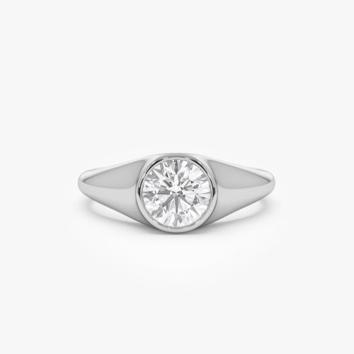 1.00 ctw 14k Round Shaped Lab Grown Diamond Ring - Alina 14k White Gold Ferkos Fine Jewelry