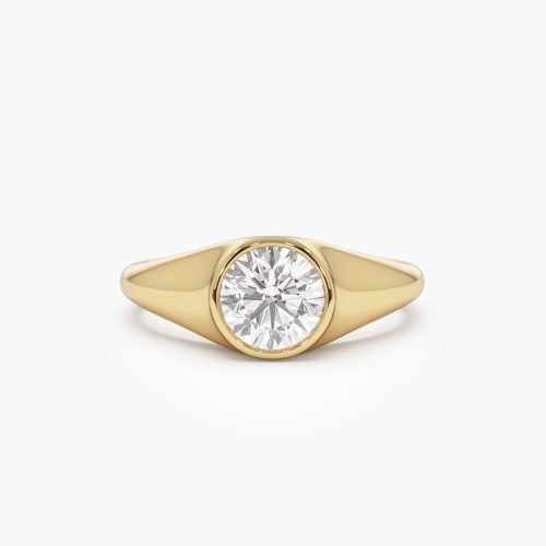 1.00 ctw 14k Round Shaped Lab Grown Diamond Ring - Alina 14k Gold Ferkos Fine Jewelry