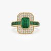 14k Unique Emerald and Diamond Art Deco Ring 14K Gold Ferkos Fine Jewelry