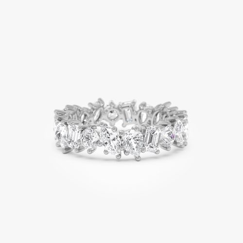 1.85 ctw Multi Shaped Lab Grown Full Eternity Diamond Wedding Ring - Reese 14k White Gold Ferkos Fine Jewelry