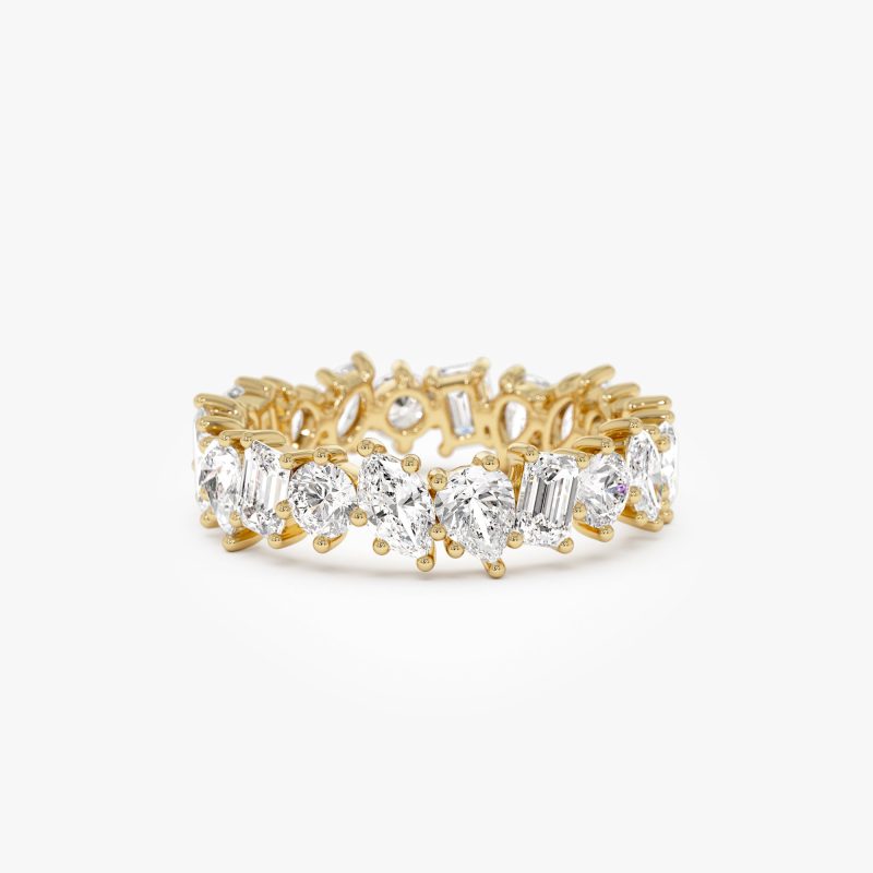 1.85 ctw Multi Shaped Lab Grown Full Eternity Diamond Wedding Ring - Reese 14k Gold Ferkos Fine Jewelry