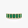 14K Seven Stone Bezel Setting Emerald RIng 14k Gold Ferkos Fine Jewelry