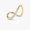 14K Open Twist Unique Diamond Ring 14k Gold Ferkos Fine Jewelry