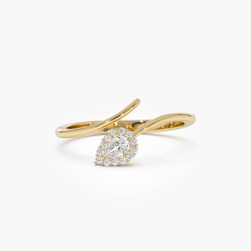 14K Pear-Shaped Diamond Wrap Ring 14k Gold Ferkos Fine Jewelry