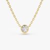 0.50 - 1.00 ctw 14k Bezel Setting Round Diamond Lab Grown Solitaire Necklace - Reina 14K Gold Ferkos Fine Jewelry