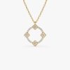 14k All Diamond Clover Circle Necklace 14K Gold Ferkos Fine Jewelry