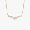 14k V Prong Chevron Diamond Necklace 14K Gold Ferkos Fine Jewelry