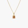 14K Cushion Cut Citrine Solitaire Necklace 14K Gold Ferkos Fine Jewelry