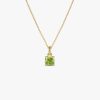 14K Cushion Cut Peridot Solitaire Necklace 14K Gold Ferkos Fine Jewelry