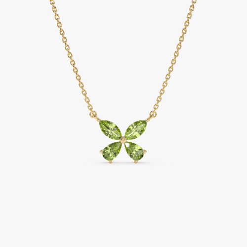 14K Gold Peridot Butterfly Necklace 14K Gold Ferkos Fine Jewelry