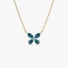 14K Gold London Blue Topaz Butterfly Necklace 14K Gold Ferkos Fine Jewelry