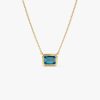 14K Gold 1.25 ctw Emerald Cut Bezel Setting Blue Topaz 14K Gold Ferkos Fine Jewelry