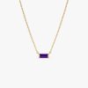 14Kt Gold Baguette Amethyst Dainty Birthstone Necklace 14K Gold Ferkos Fine Jewelry