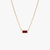 14Kt Gold Baguette Garnet Dainty Birthstone Necklace 14K Gold Ferkos Fine Jewelry