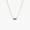 14Kt Gold Baguette London Blue Topaz Dainty Birthstone Necklace 14K Gold Ferkos Fine Jewelry