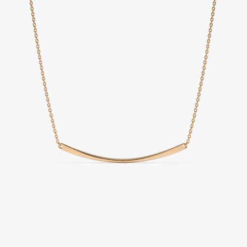 14k Gold Curved Bar Necklace 14k Rose Gold Ferkos Fine Jewelry