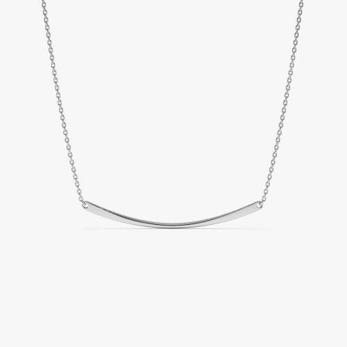 14k Gold Curved Bar Necklace 14k White Gold Ferkos Fine Jewelry