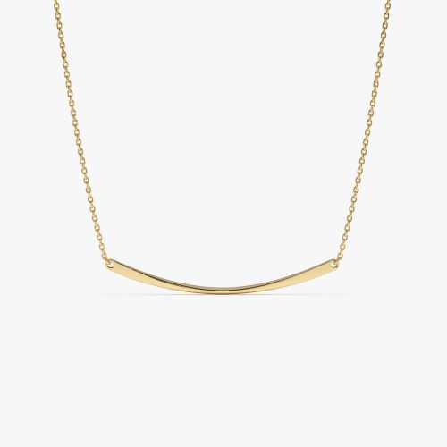 14k Gold Curved Bar Necklace 14k Gold Ferkos Fine Jewelry