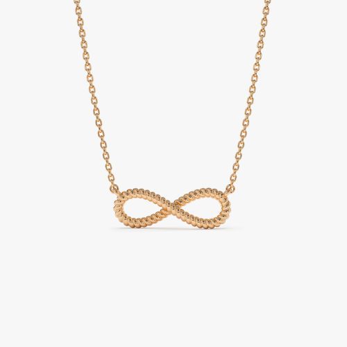 14k Twist Rope Infinity Necklace 14k Rose Gold Ferkos Fine Jewelry