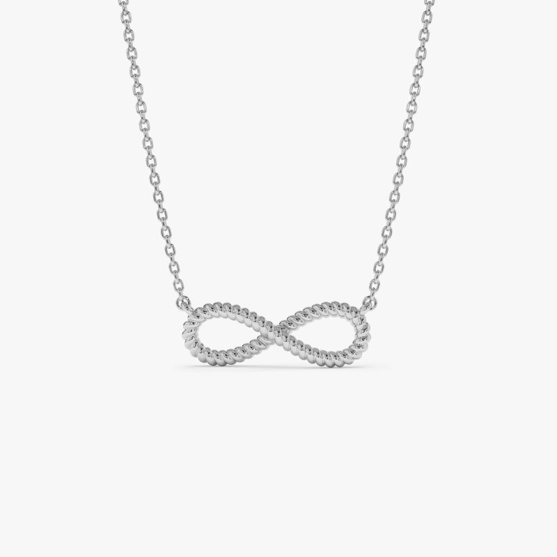 14k Twist Rope Infinity Necklace 14k White Gold Ferkos Fine Jewelry