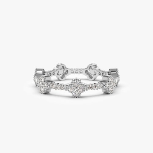 14k Full Eternity Clover Diamond Ring Ferkos Fine Jewelry