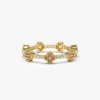 14k Full Eternity Clover Citrine and Diamond Ring 14K Gold Ferkos Fine Jewelry