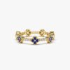 14k Full Eternity Clover Sapphire and Diamond Ring 14K Gold Ferkos Fine Jewelry