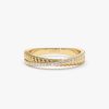 14k Gold Micro Pave Diamond Twisted Rope Criss Cross Ring 14K Gold Ferkos Fine Jewelry