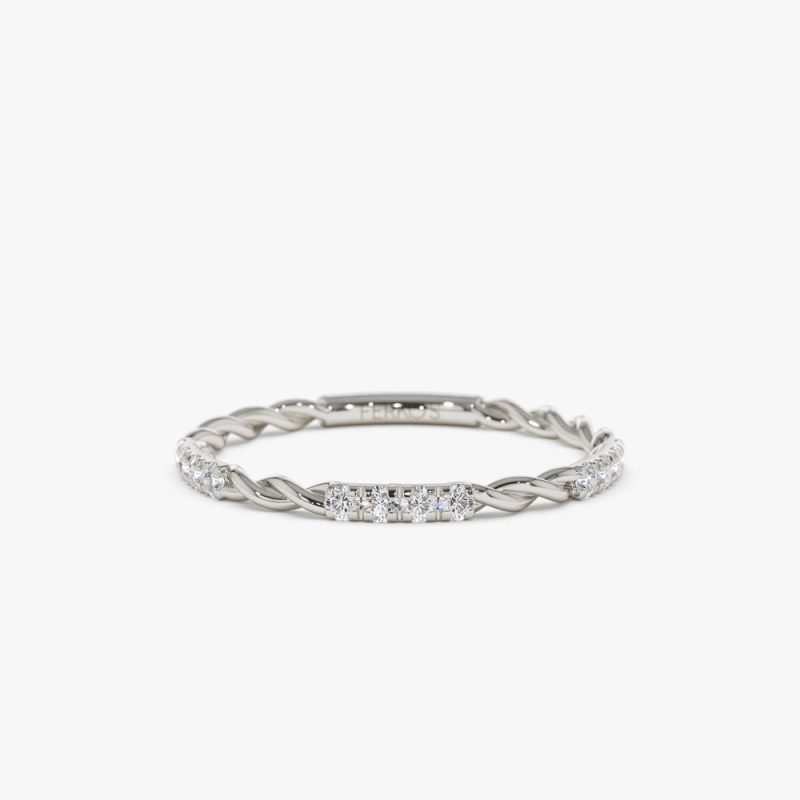 14k Twisted Rope Eternity Diamond Ring Ferkos Fine Jewelry