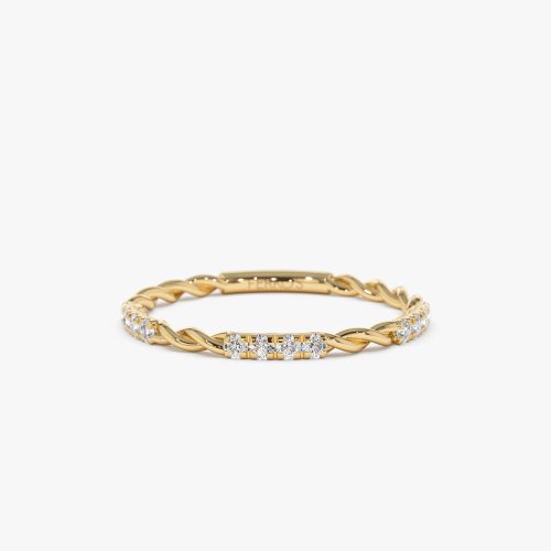 14k Twisted Rope Eternity Diamond Ring 14K Gold Ferkos Fine Jewelry