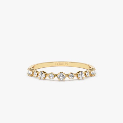 14k 4 Prong Petite Natural Diamond Ring 14K Gold Ferkos Fine Jewelry