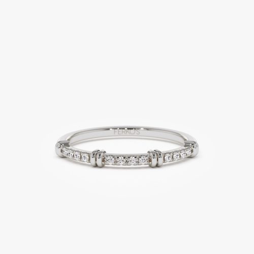 14k Unique Petite Diamond Stack Band Ferkos Fine Jewelry