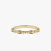 14k Unique Petite Diamond Stack Band 14K Gold Ferkos Fine Jewelry