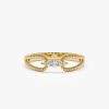 14k Unique Diamond Statement Ring w/ Double Rope Band 14K Gold Ferkos Fine Jewelry