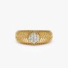 14k Unique Ribbed Illusion Setting Diamond Ring 14K Gold Ferkos Fine Jewelry