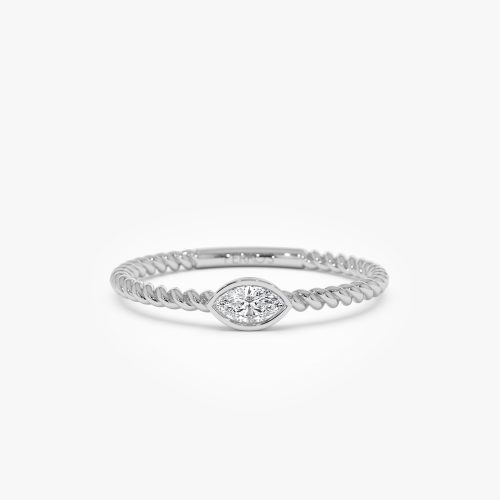 14kt Bezel Marquise Diamond Rope ring FERKOS FJ