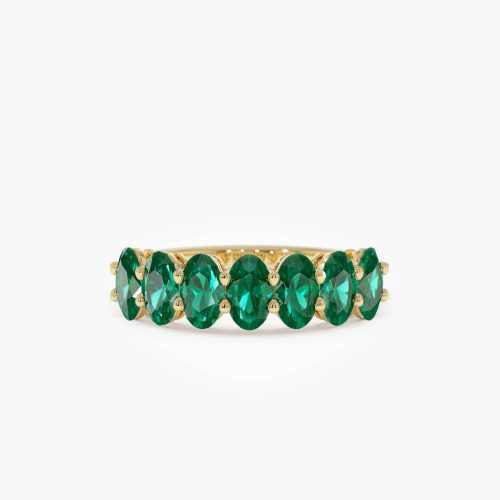 14k Oval Shaped Basket Setting Emerald Ring 14k Gold Ferkos Fine Jewelry