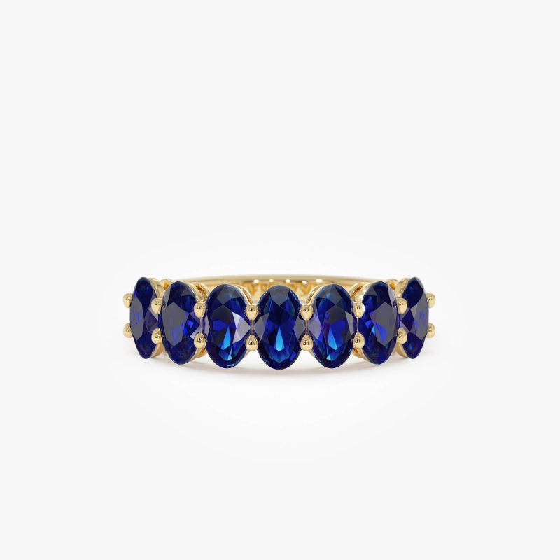 14k Oval Shaped Basket Setting Sapphire Ring 14k Gold Ferkos Fine Jewelry