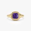 14K Asscher Cut Amethyst Signet Ring 14K Gold Ferkos Fine Jewelry