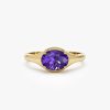 14K Oval Shape Prong Setting Amethyst Ring 14K Gold Ferkos Fine Jewelry