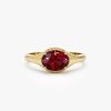 14K Oval Shape Prong Setting Garnet Ring 14K Gold Ferkos Fine Jewelry