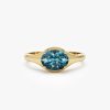 14K Oval Shape Prong Setting London Blue Topaz Ring 14K Gold Ferkos Fine Jewelry