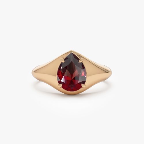 14K Pear Shaped Garnet Statement Ring 14K Rose Gold Ferkos Fine Jewelry