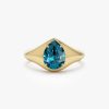 14K Pear Shaped London Blue Topaz Statement Ring 14K Gold Ferkos Fine Jewelry