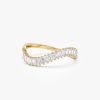 14k Unique Wave Design Baguette Diamond Ring 14k Gold Ferkos Fine Jewelry