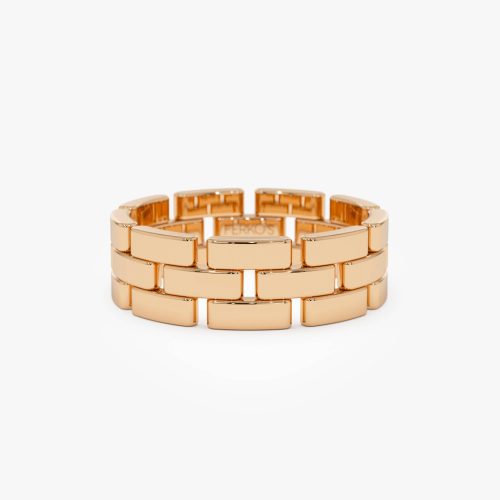 14k Wide Chain Link Ring 14k Rose Gold Ferkos Fine Jewelry