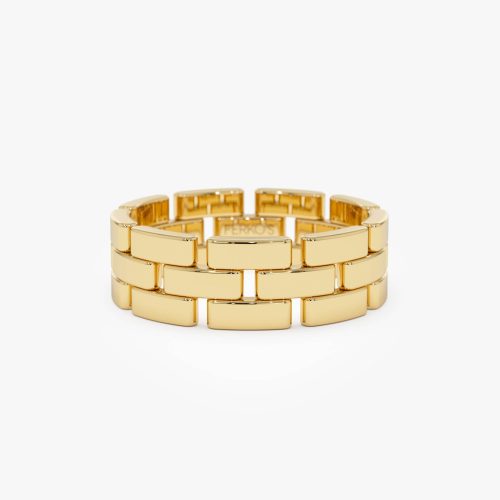 14k Wide Chain Link Ring 14k Gold Ferkos Fine Jewelry