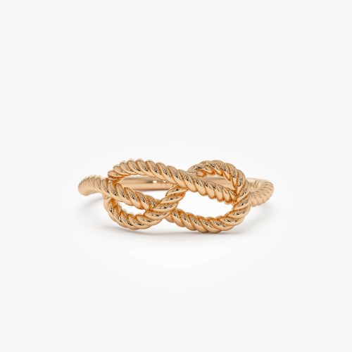 14K Twist Rope Infinity Knot Ring 14k Rose Gold Ferkos Fine Jewelry