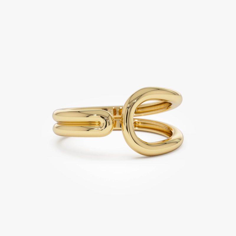 14k Modern Minimalist Statement Ring 14k Gold Ferkos Fine Jewelry